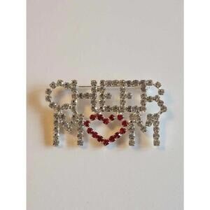 Cheer Mom Rhinestone Brooch